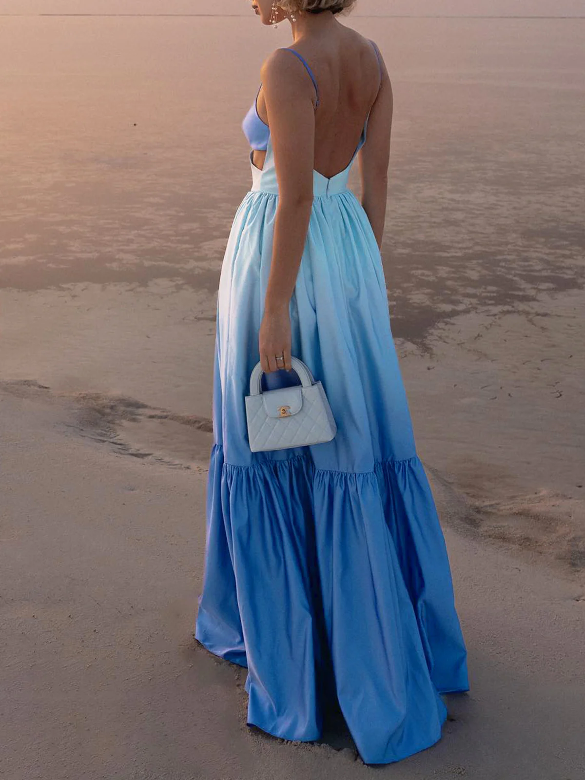 Backless Cutout Cami Long Dress - Image 3