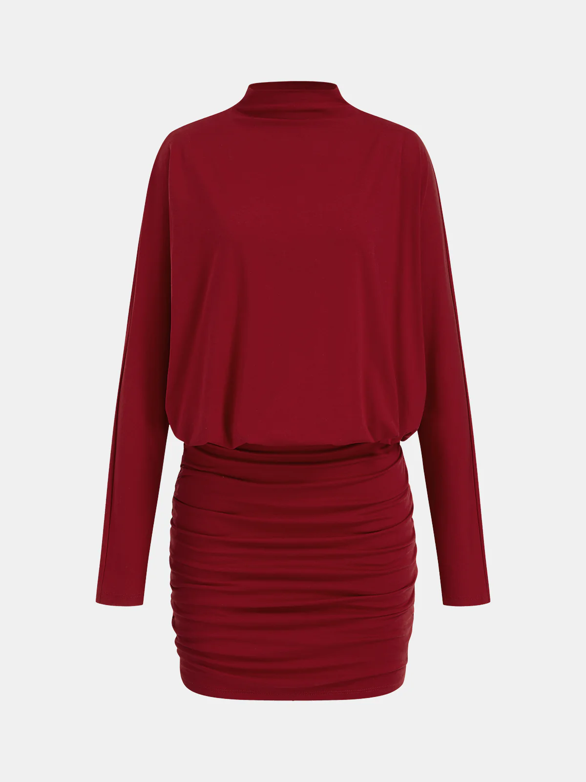 Backless Draped Ruched Mini Dress