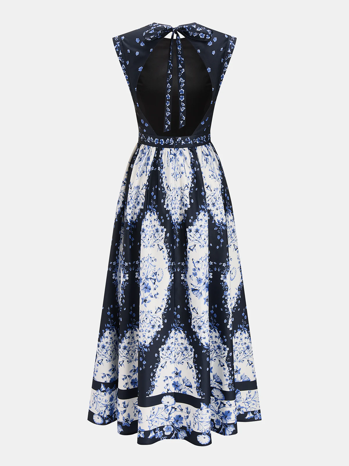 Backless Floral Print Maxi Dress - Image 3