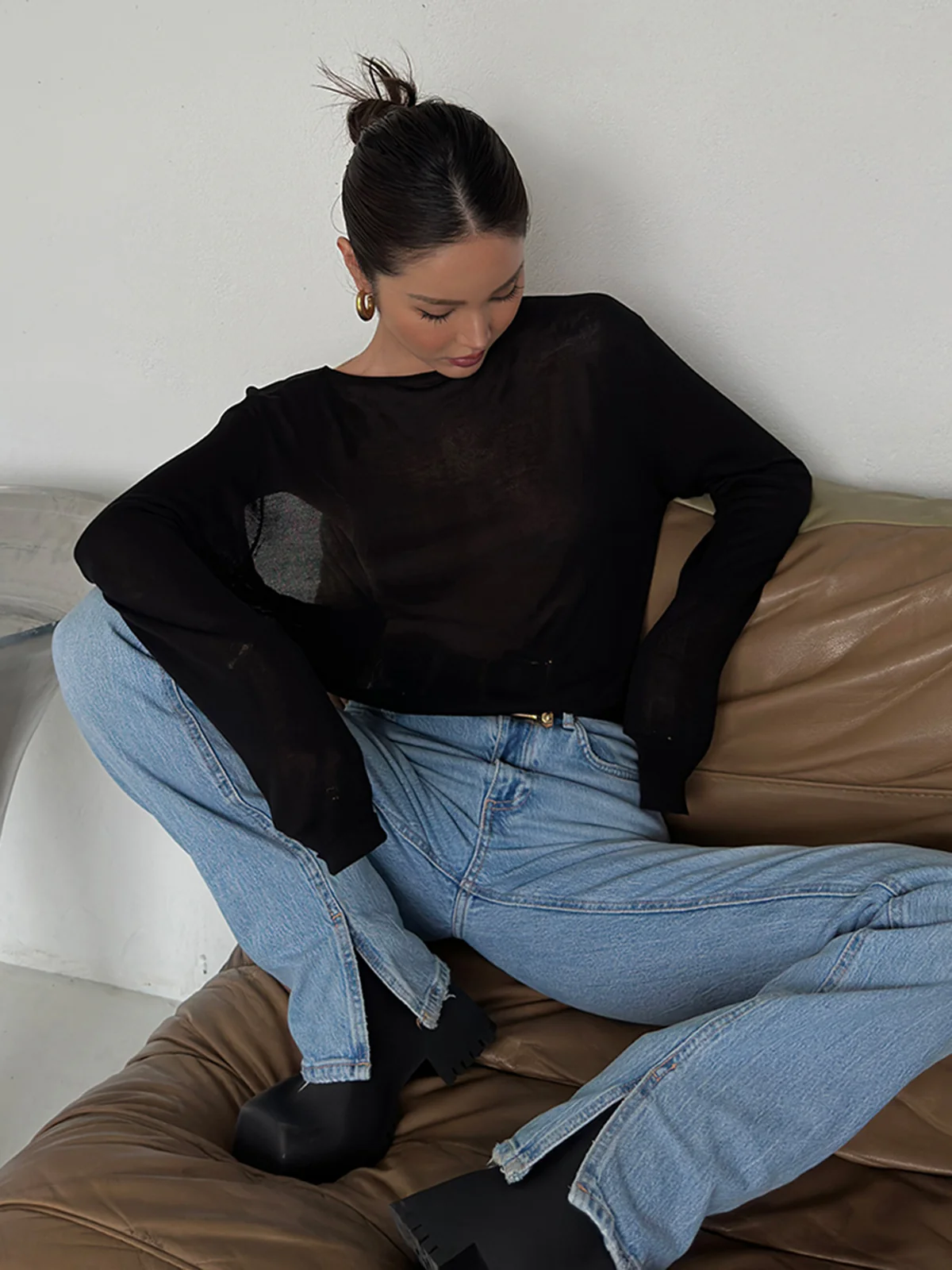 Backless Sexy Knit T-Shirt - Image 3