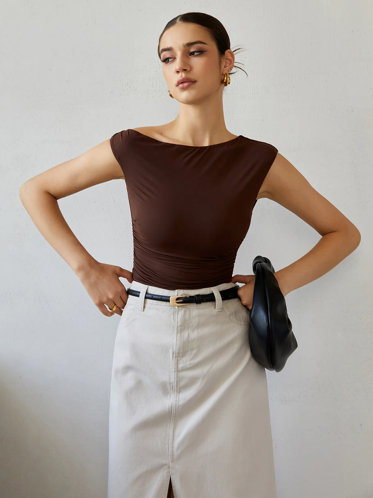 Backless Tie Back T-Shirt - Image 2