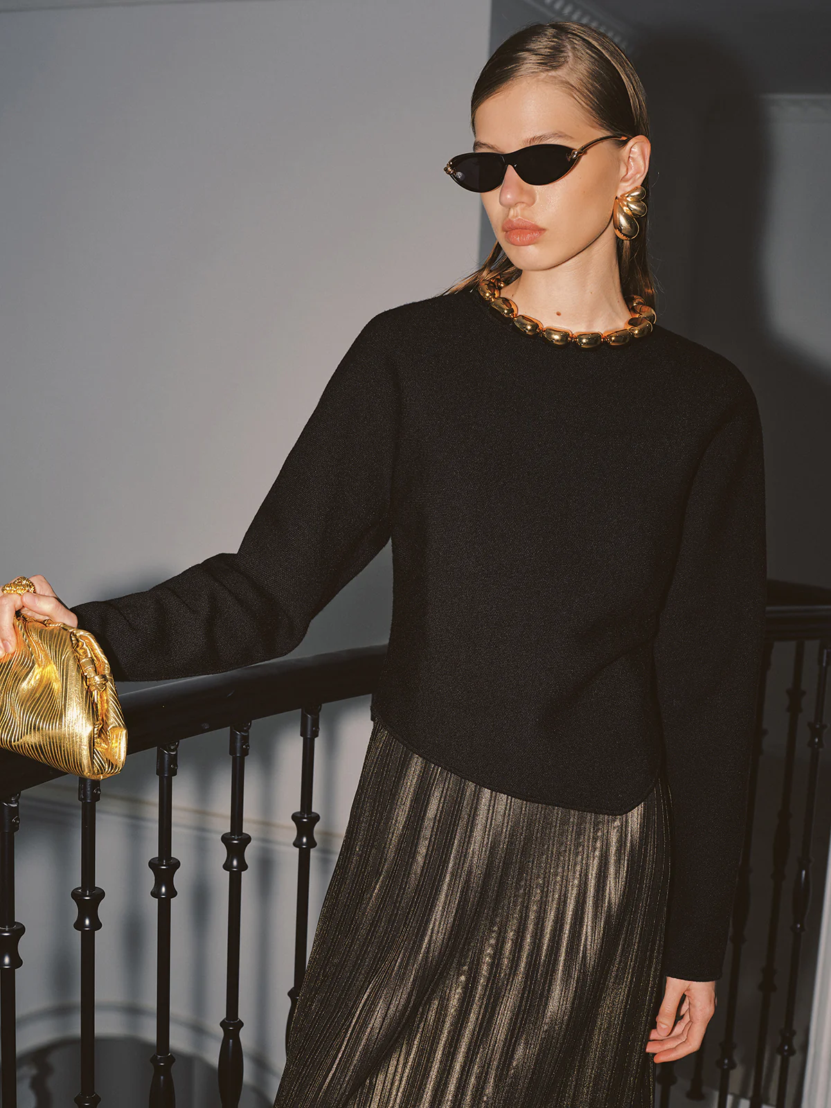 Ball Detail Neckline Long-Sleeve Sweater - Image 5