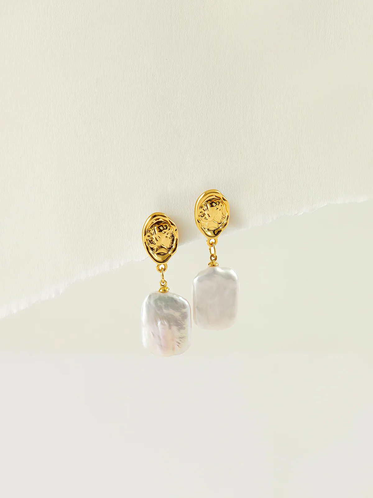Baroque Pearl Pendant Earrings - Image 3
