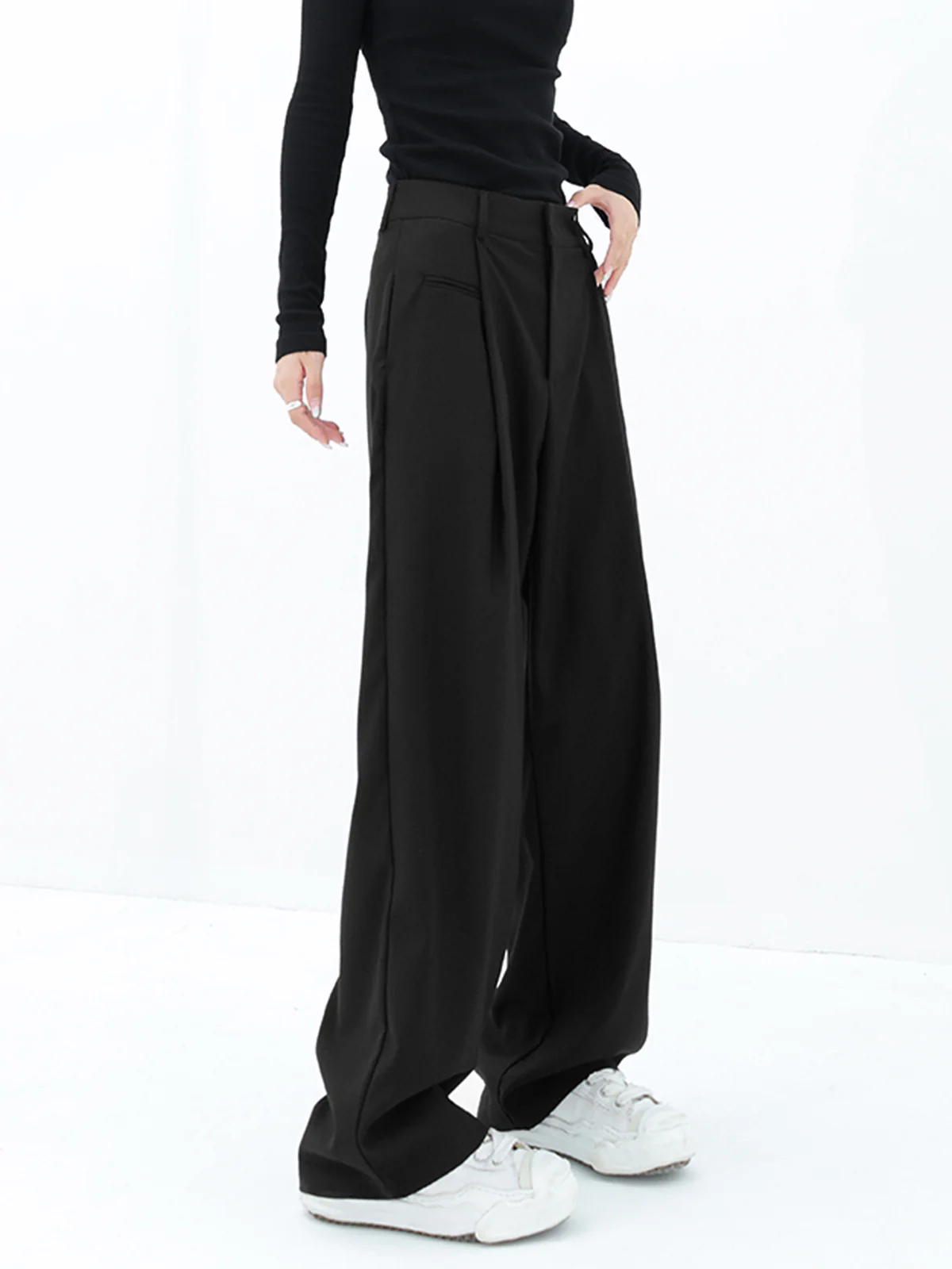 Basic Baggy Wide Leg Dress Pants - Image 3