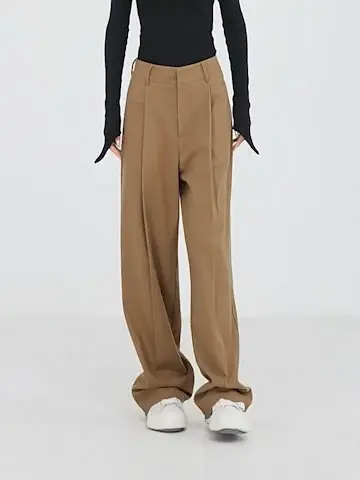 Basic Baggy Wide Leg Dress Pants - Image 4