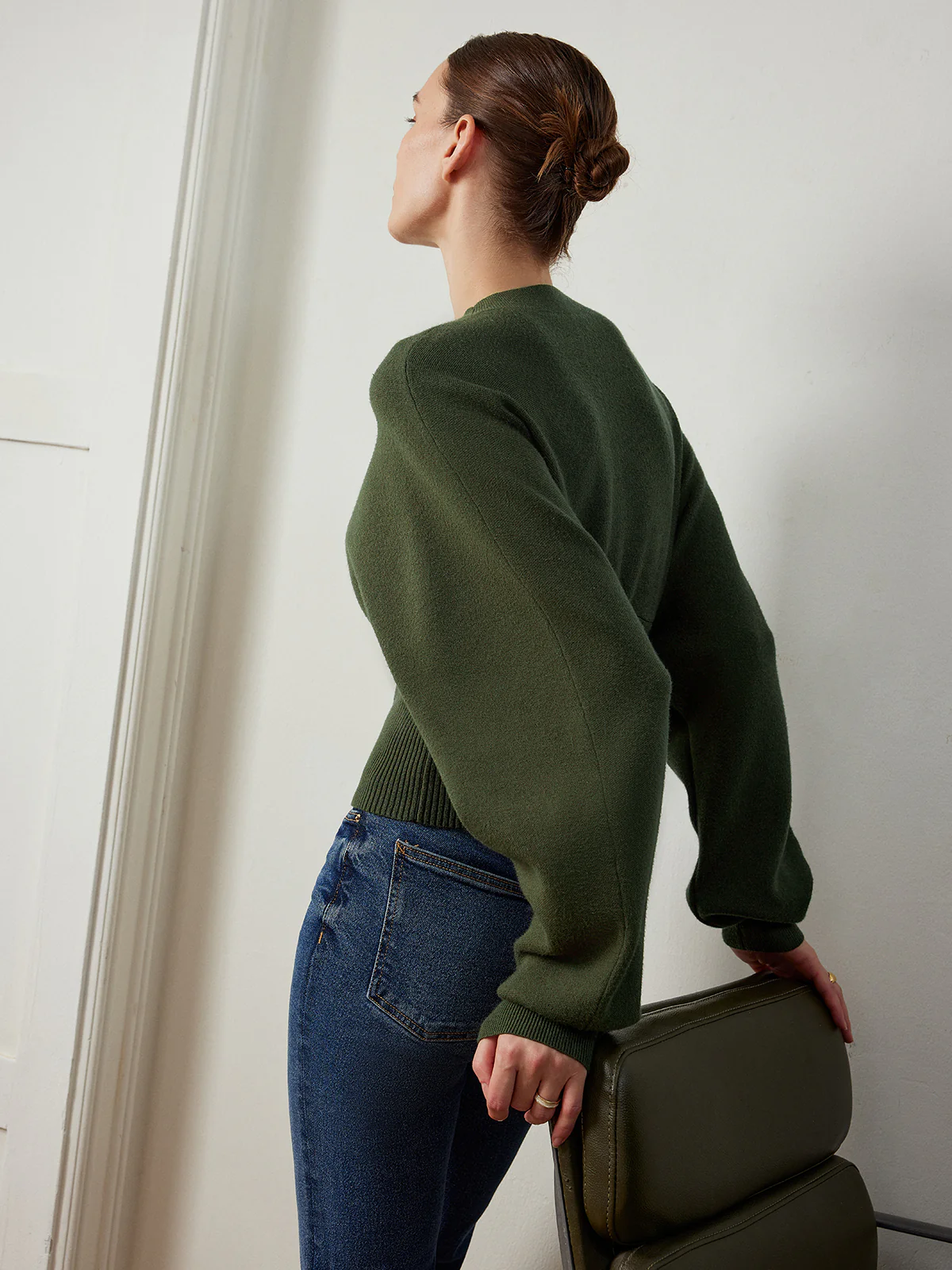 Batwing Sleeve Cinched Sweater - Image 6