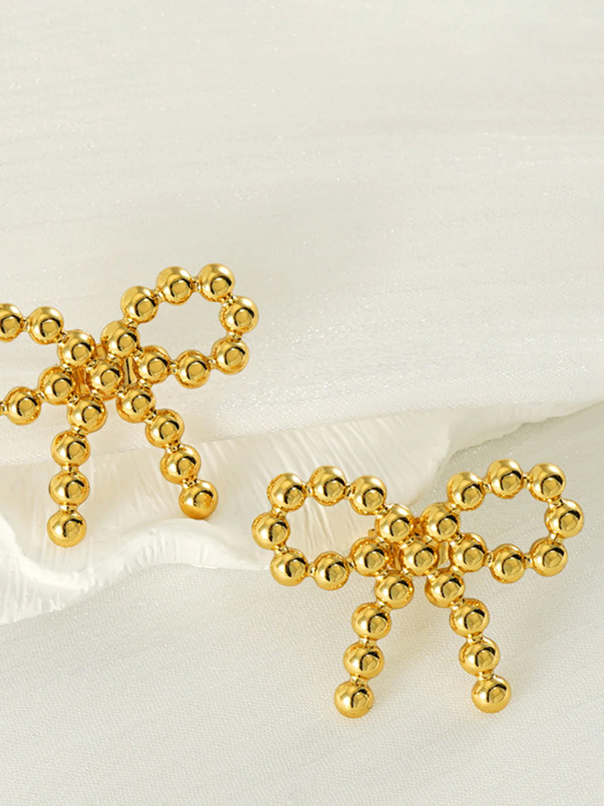 Beaded Bow Earrings - Image 2