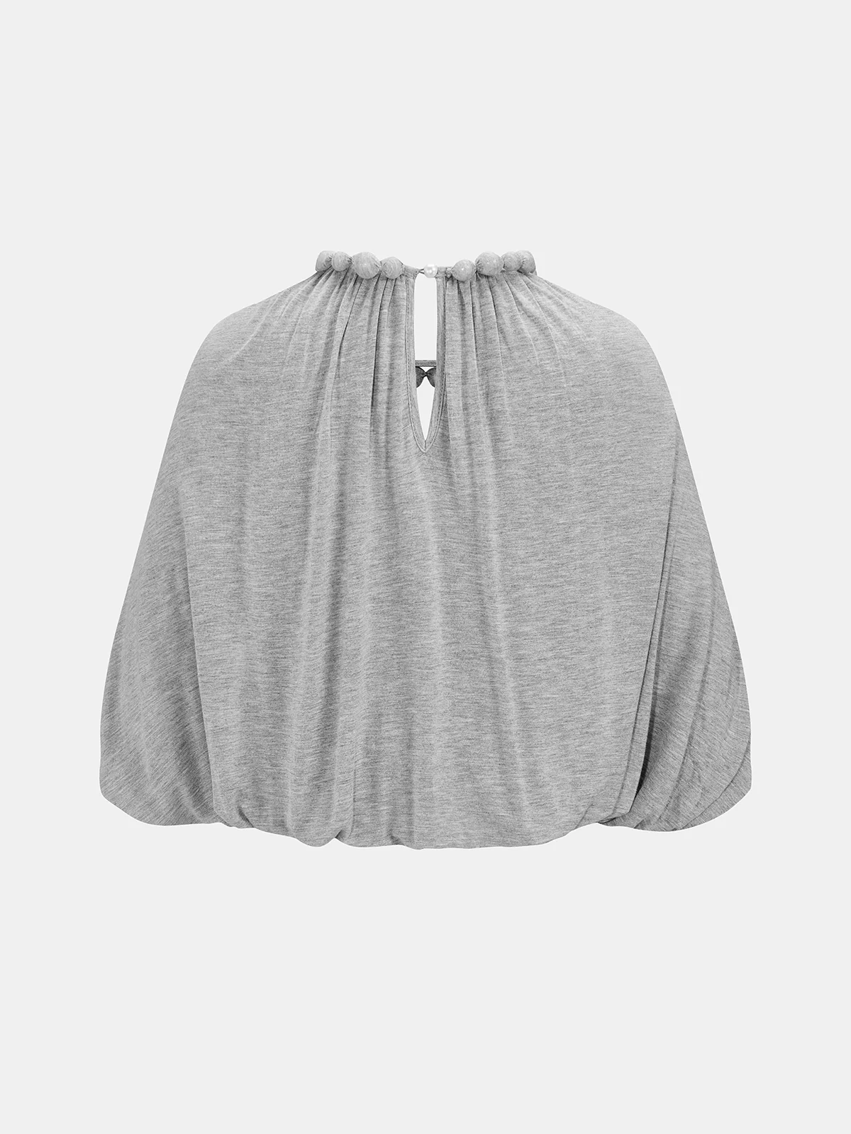Beaded Collar Cape-Sleeve Blouse - Image 3