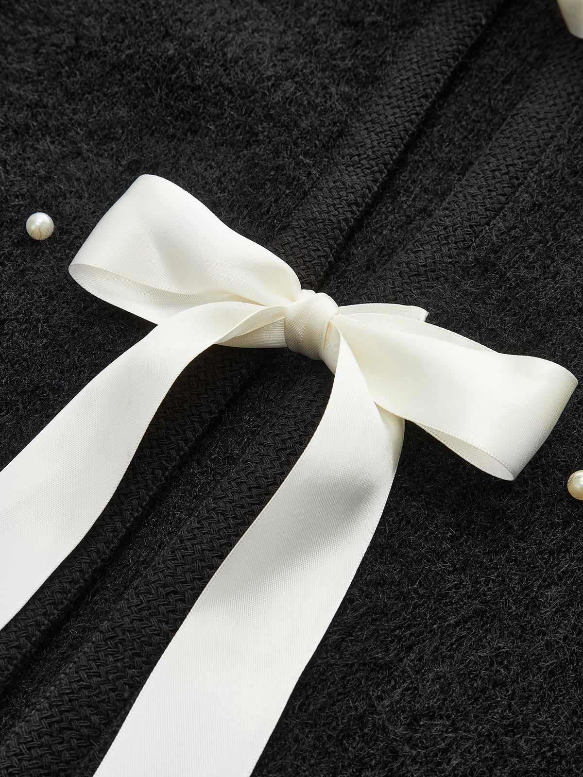 Beaded Decor Bow Knit Top - Image 3
