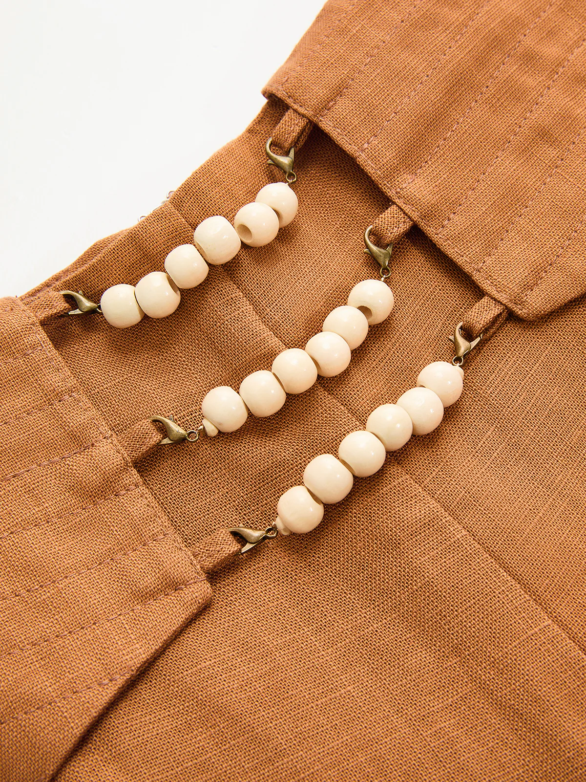 Beaded Detail Tencel Wide-Leg Pants - Image 4