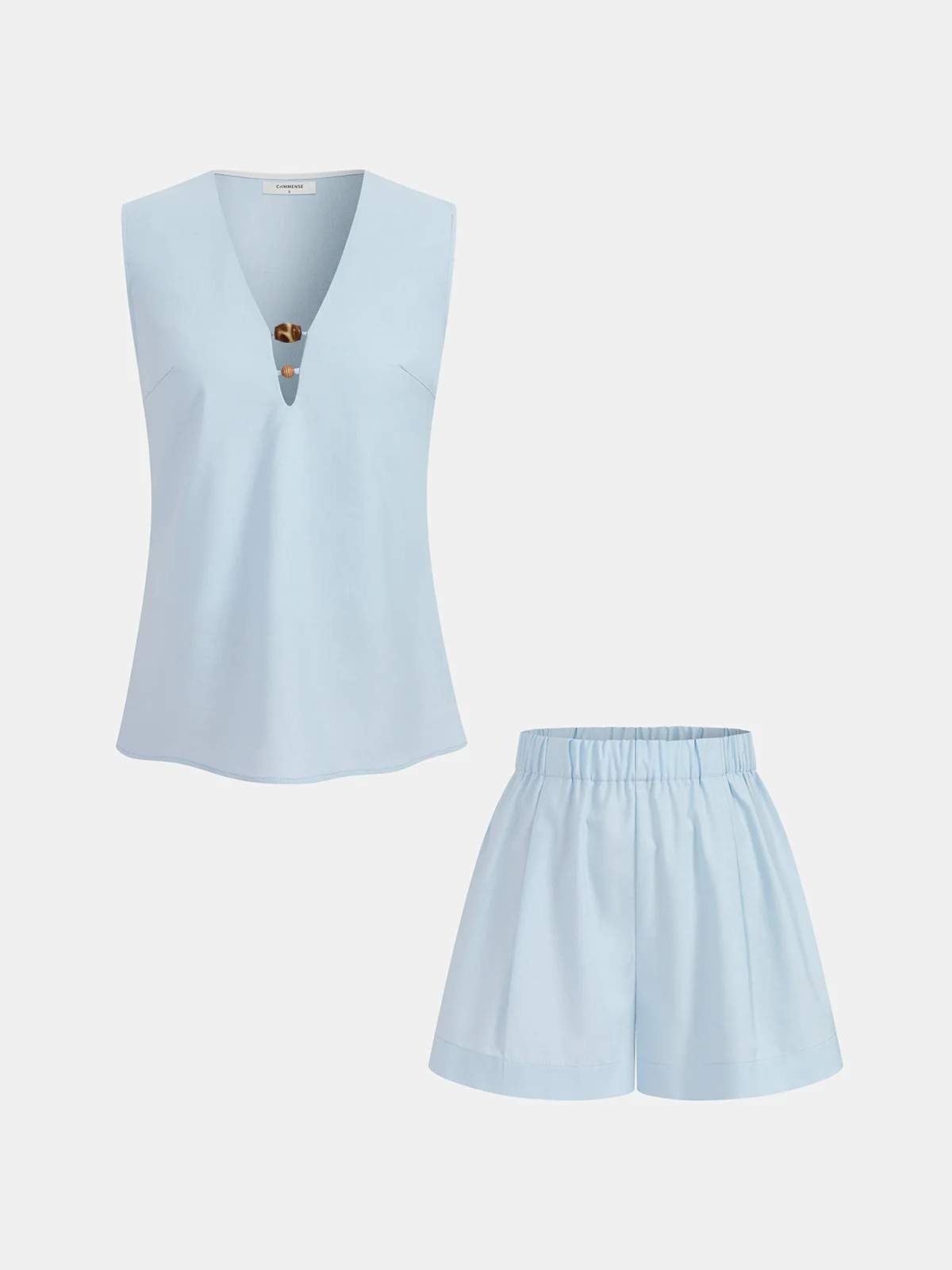 Beaded Linen Blend Top & Shorts Set - Image 2