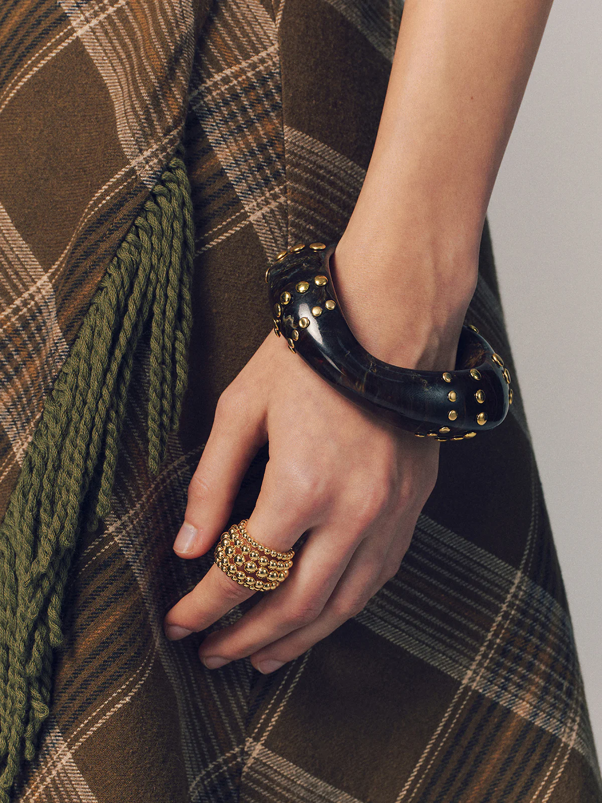 Beaded Open Cuff Ring - Image 3