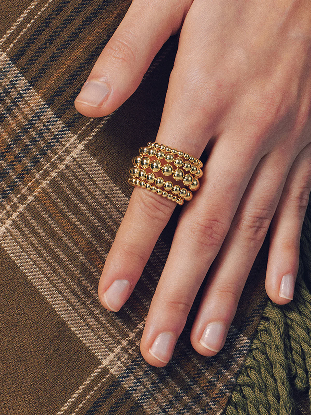 Beaded Open Cuff Ring - Image 4