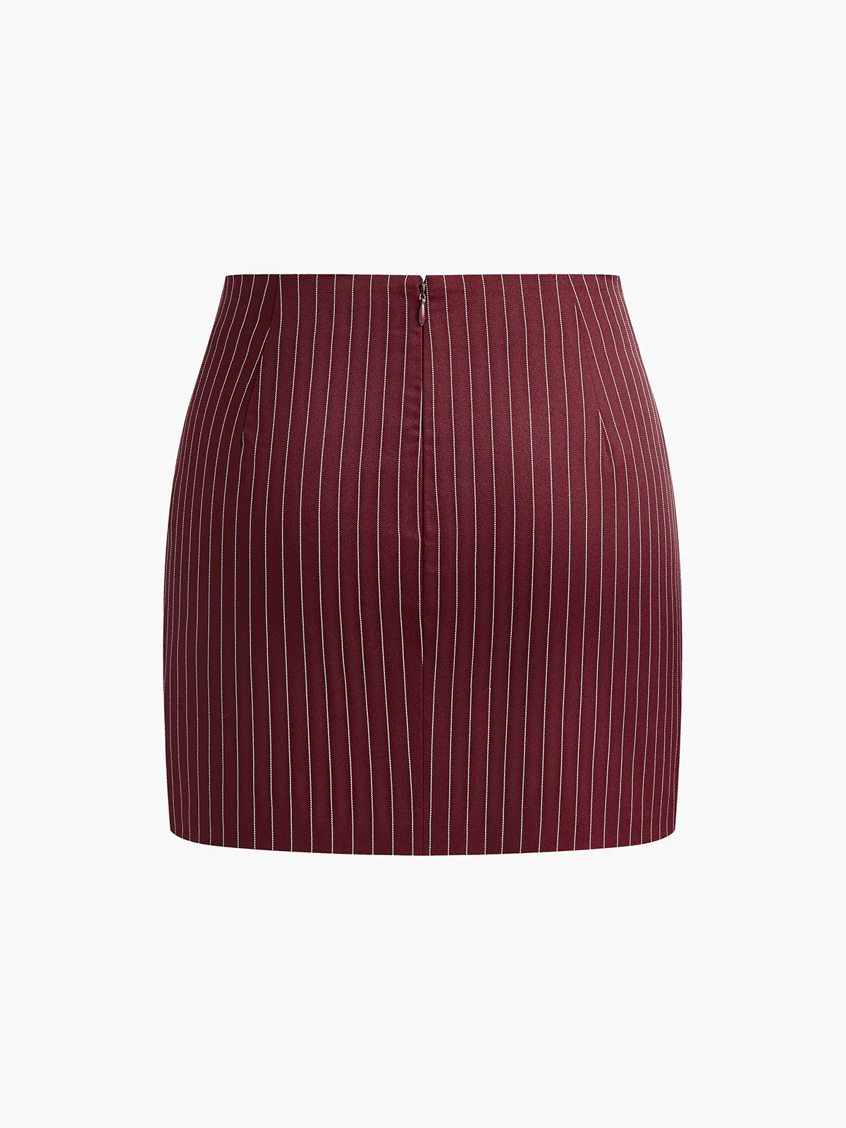 Belt-Decor Pinstripe Skirt - Image 12