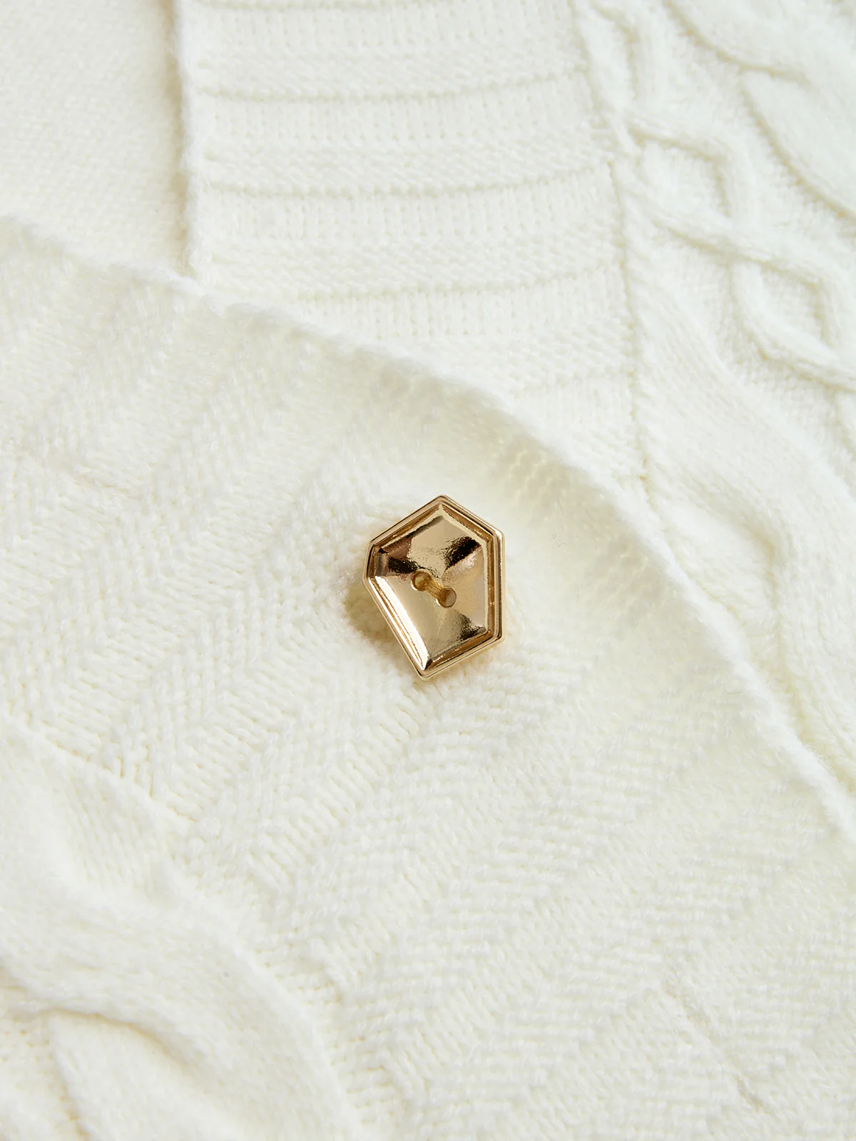 Belted Cable-Knit Cardigan with Metal Button Detail - Image 4