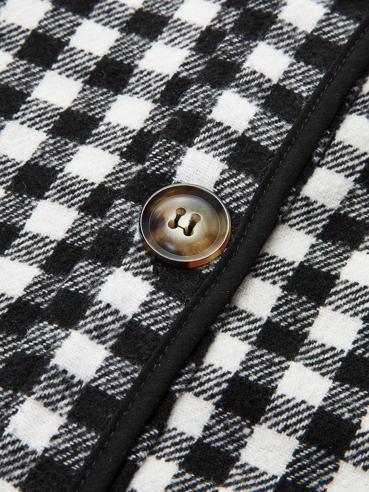 Belted Checkered Collared Jacket - Image 4