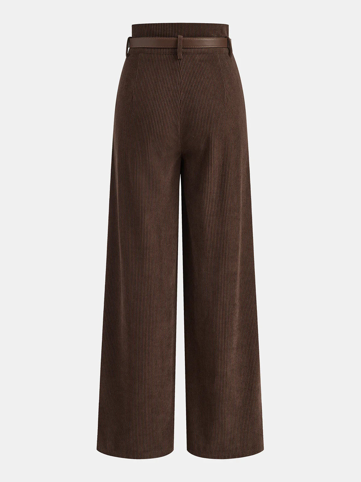 Belted Corduroy High-Waist Pants - Image 2