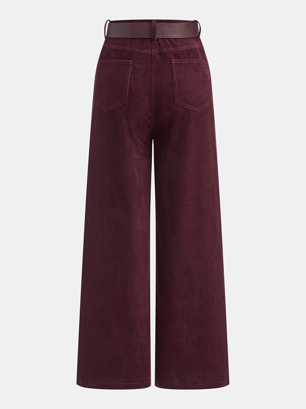 Belted Corduroy Straight-Leg Pants - Image 2