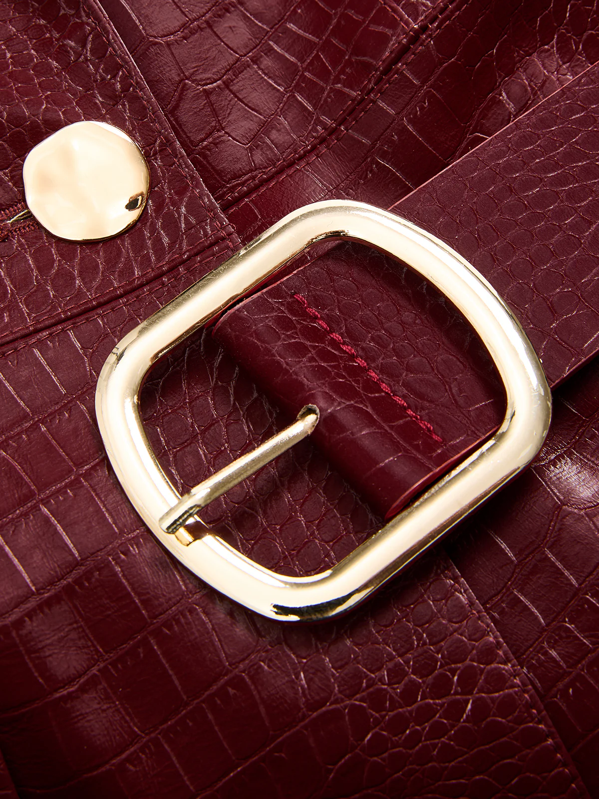 Belted Crocodile-Embossed Blazer - Image 9