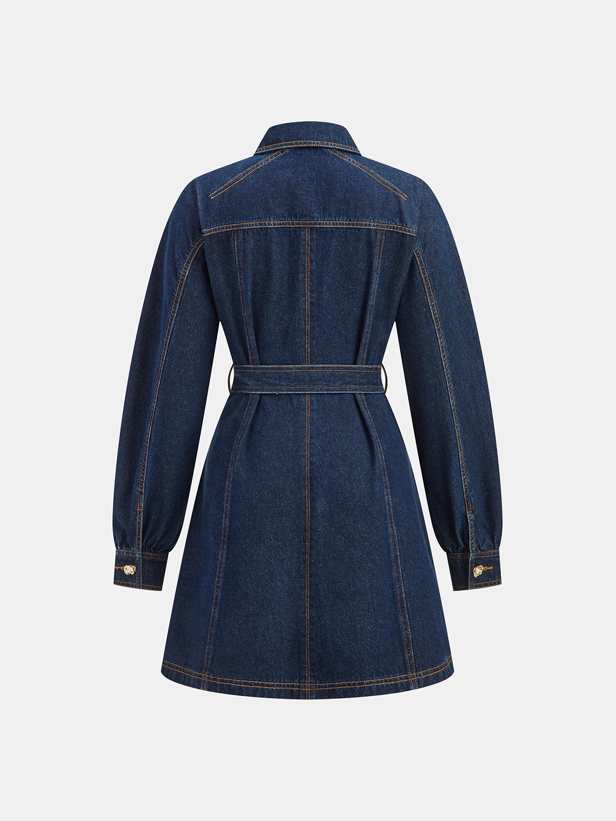 Belted Denim Shirt Dress - Image 2