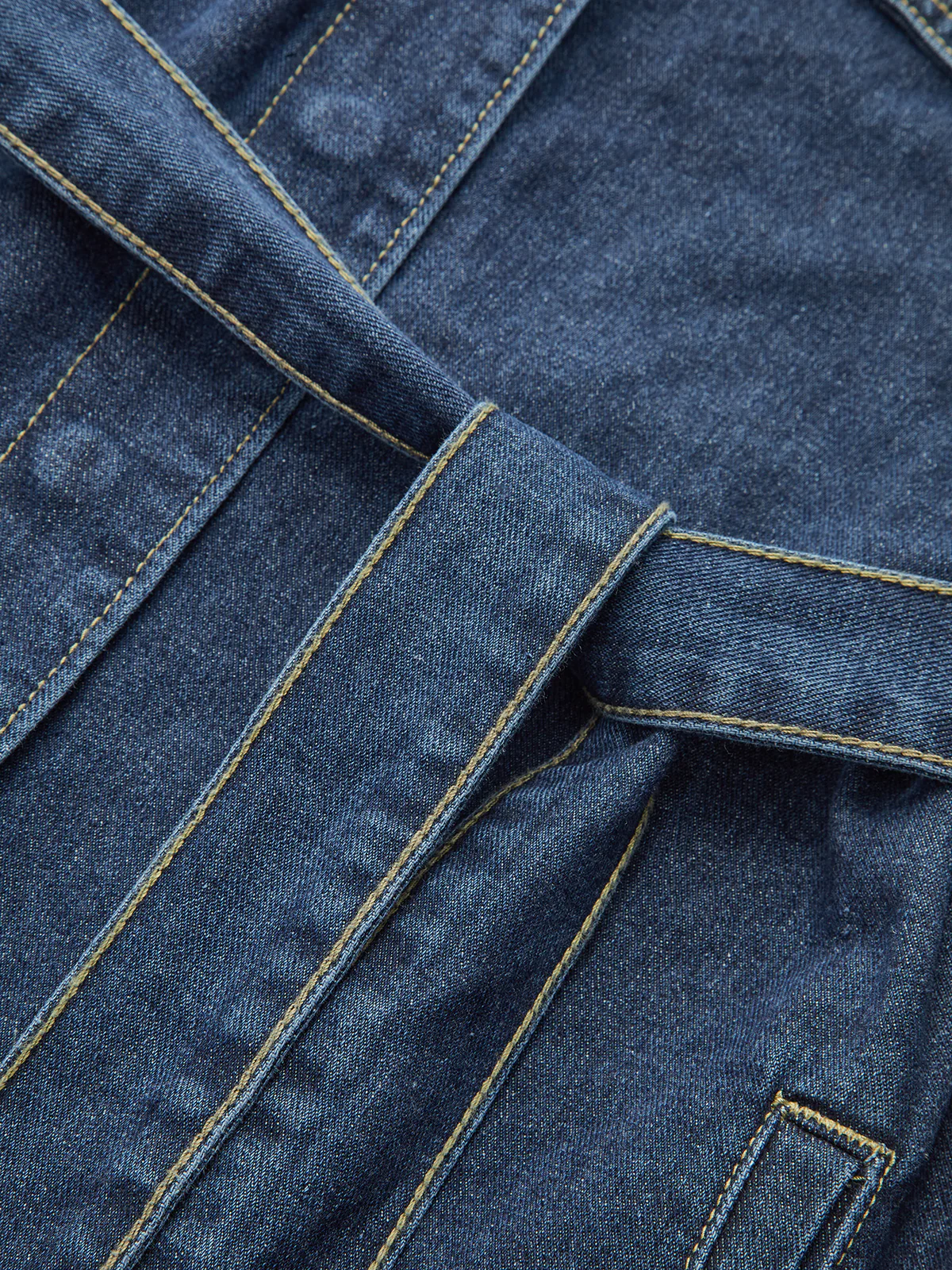 Belted Denim Shirt Jacket - Image 3