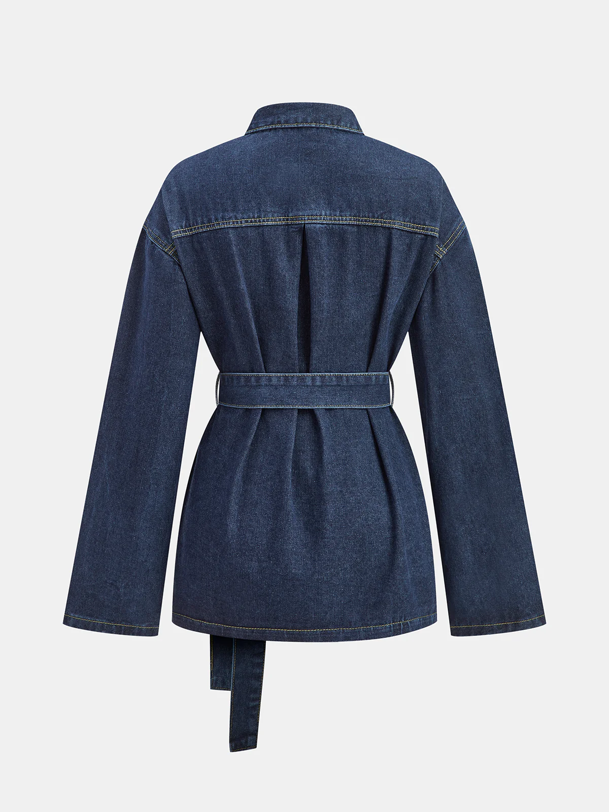 Belted Denim Shirt Jacket - Image 4
