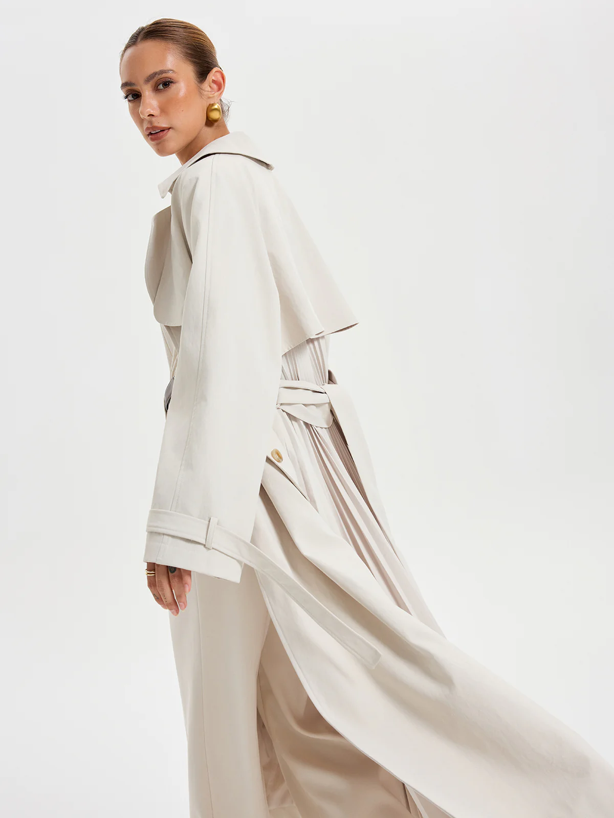 Belted Double-breasted Trench Coat - Image 2