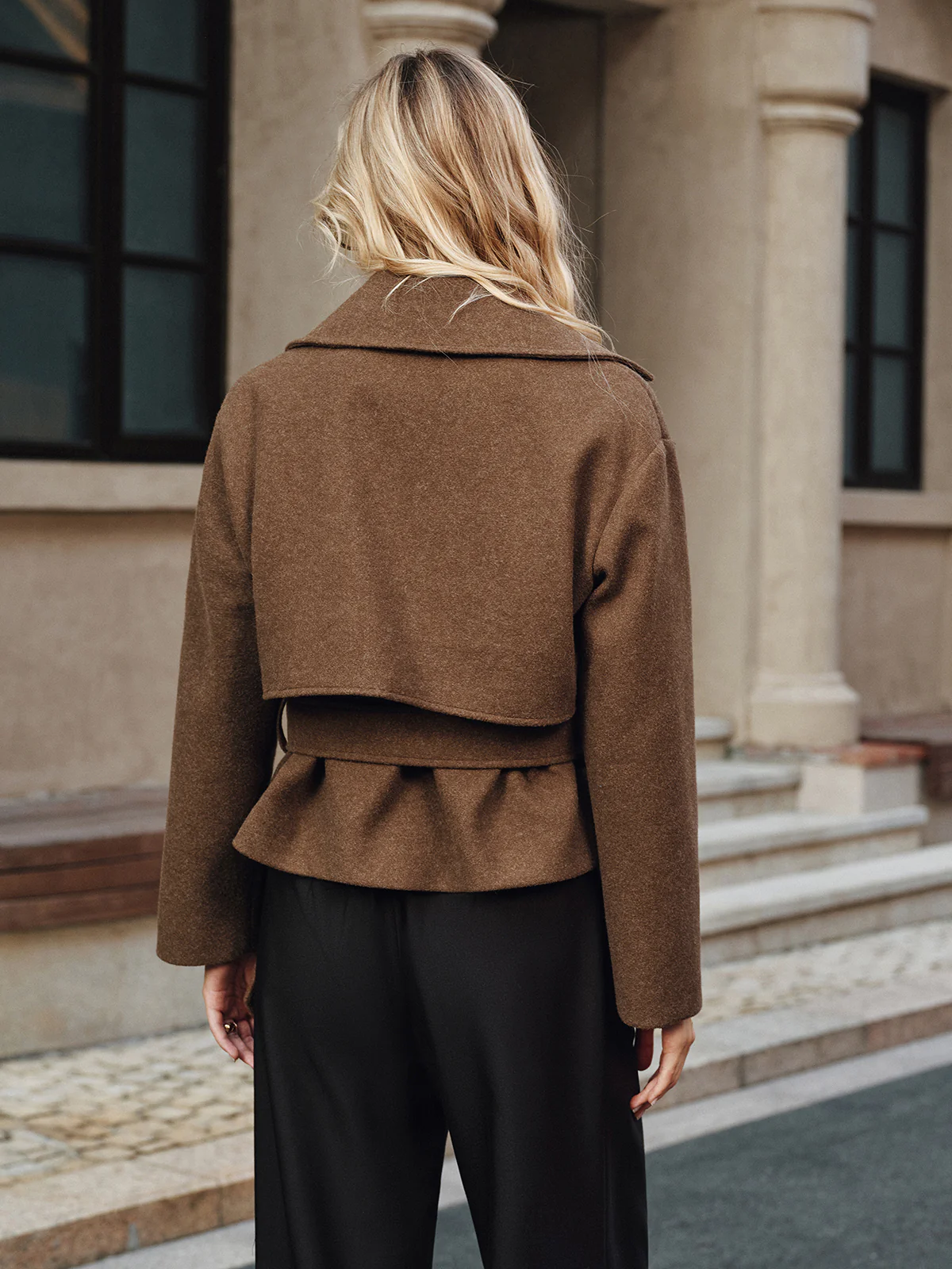 Belted Double-Breasted Tweed Coat - Image 6