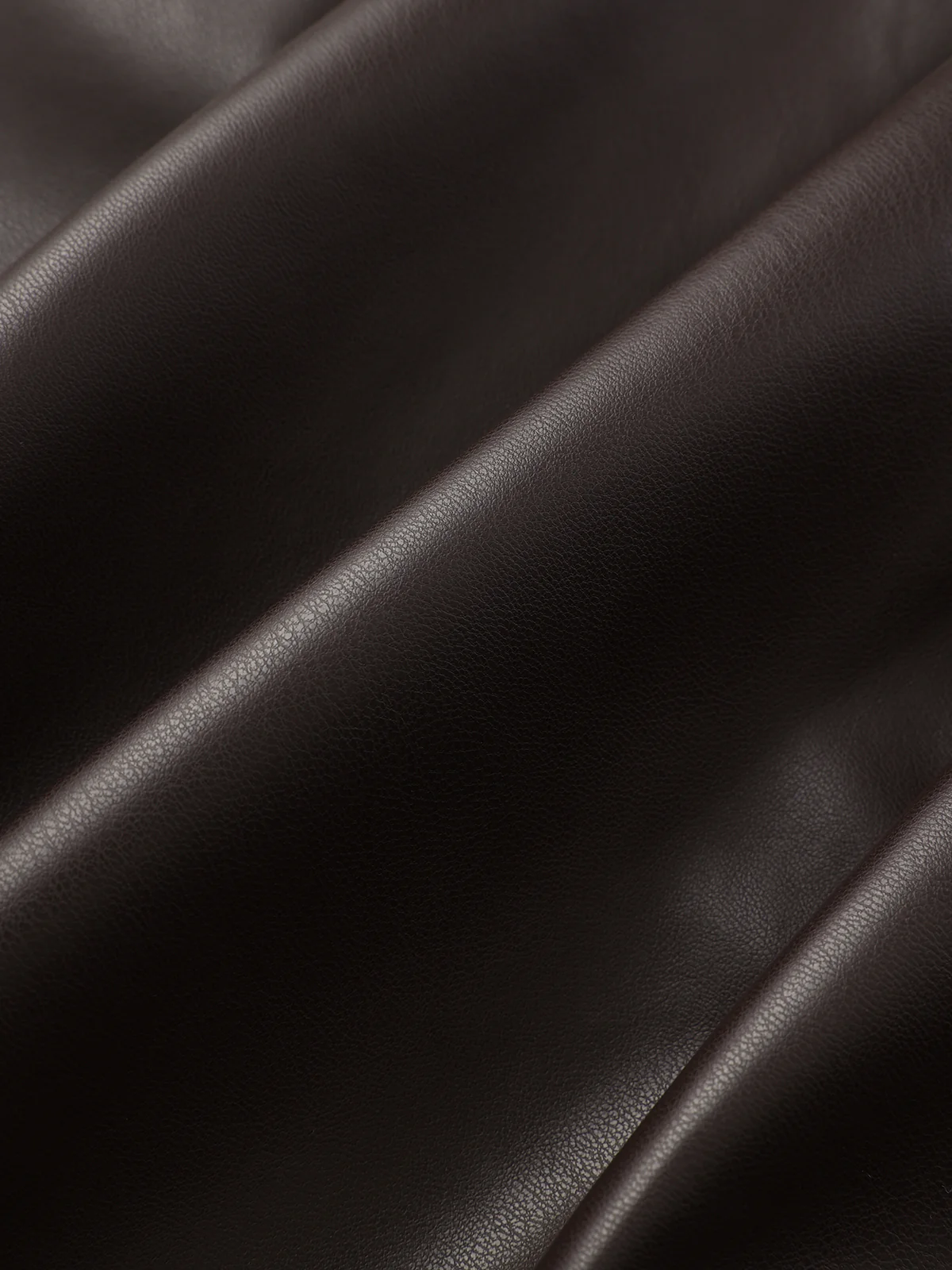 Belted Faux Leather Ruched Slit Midi Skirt - Image 4