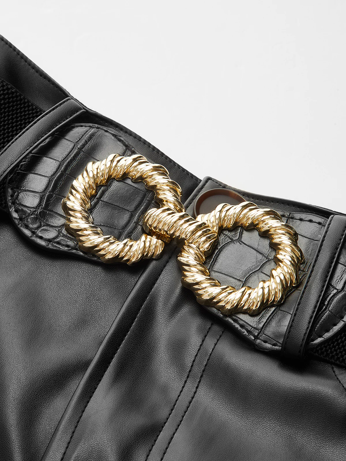 Belted Faux Leather Shorts - Image 4