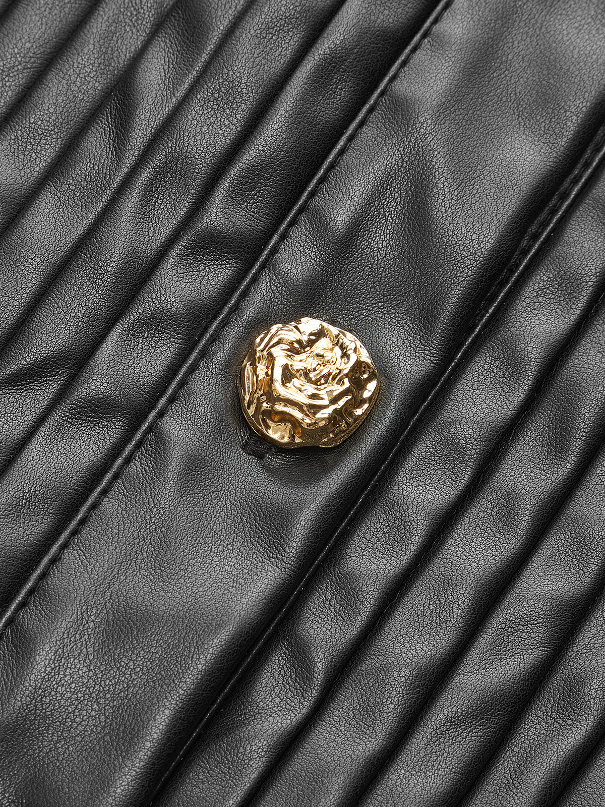 Belted Faux Leather Textured Jacket - Image 4