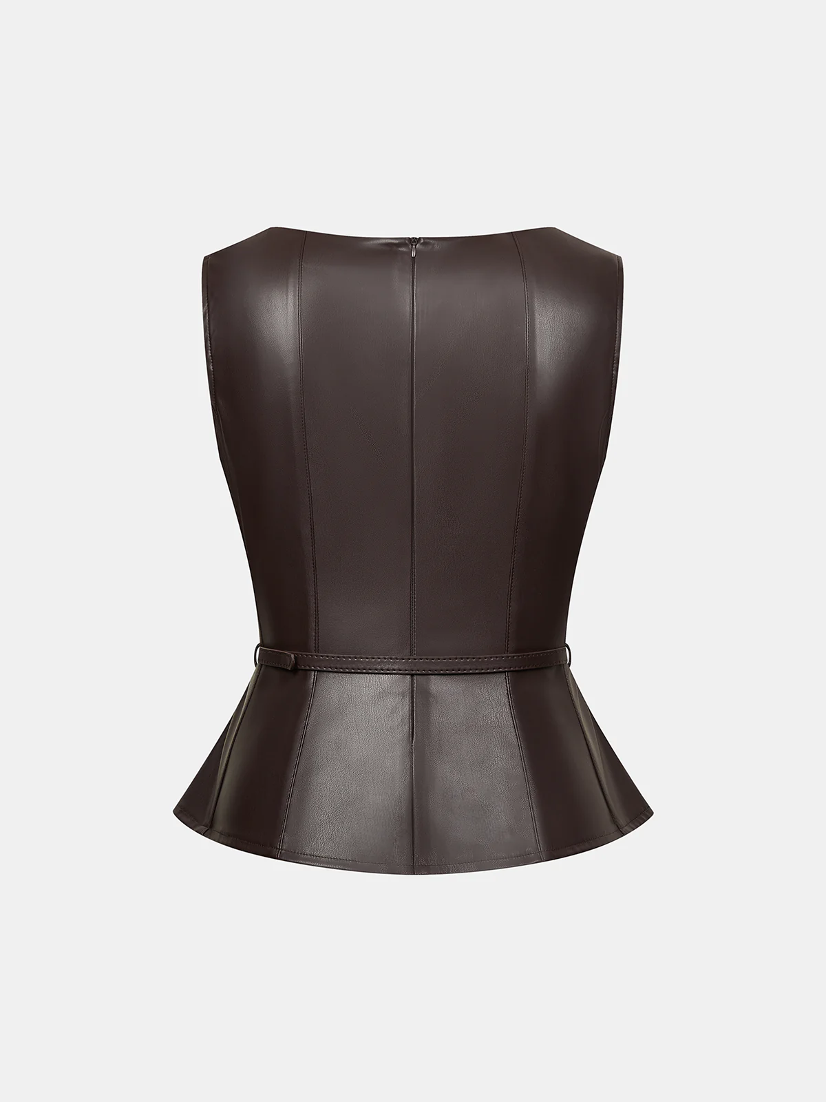Belted Faux Leather Top - Image 2