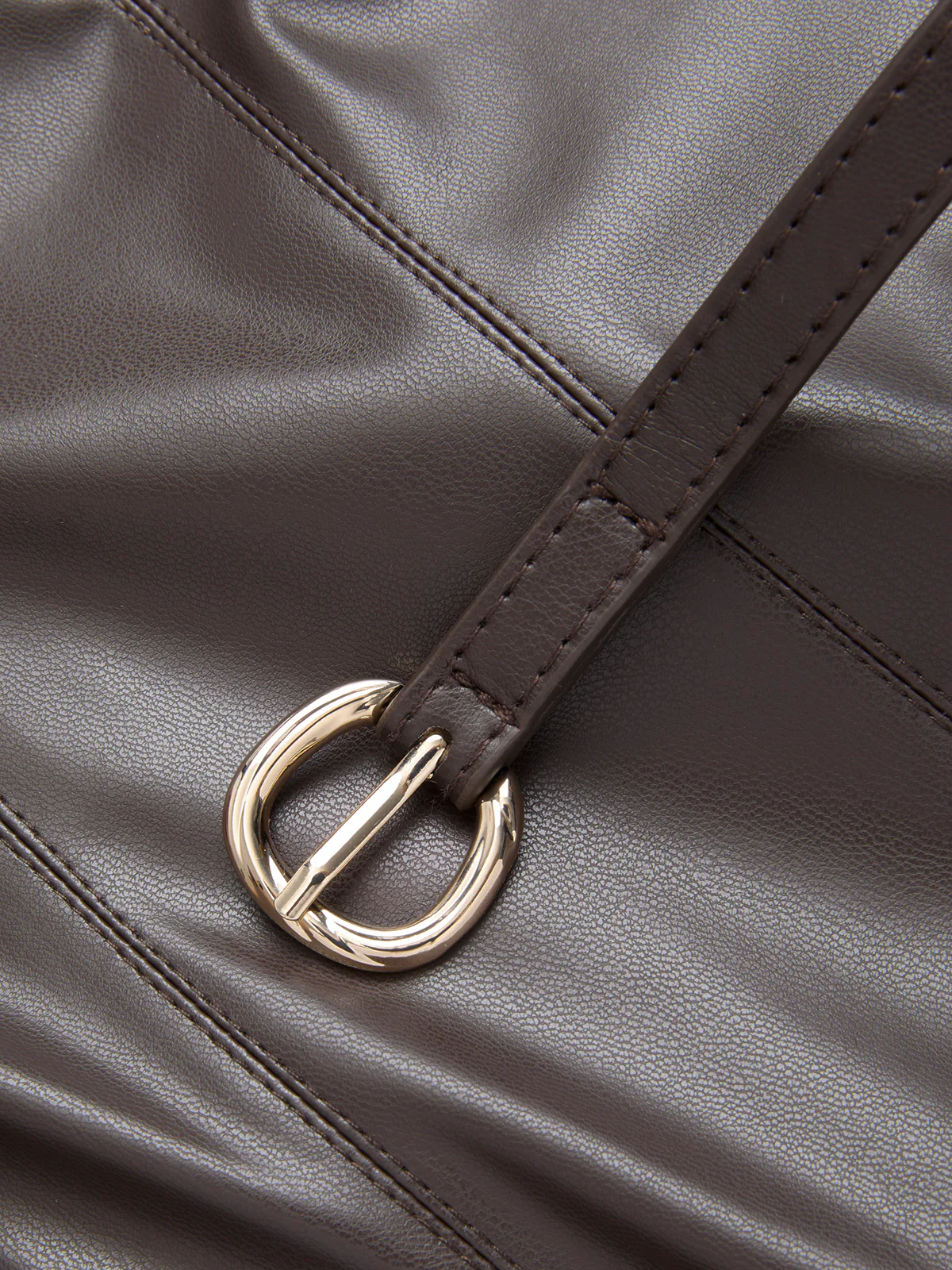 Belted Faux Leather Top - Image 4