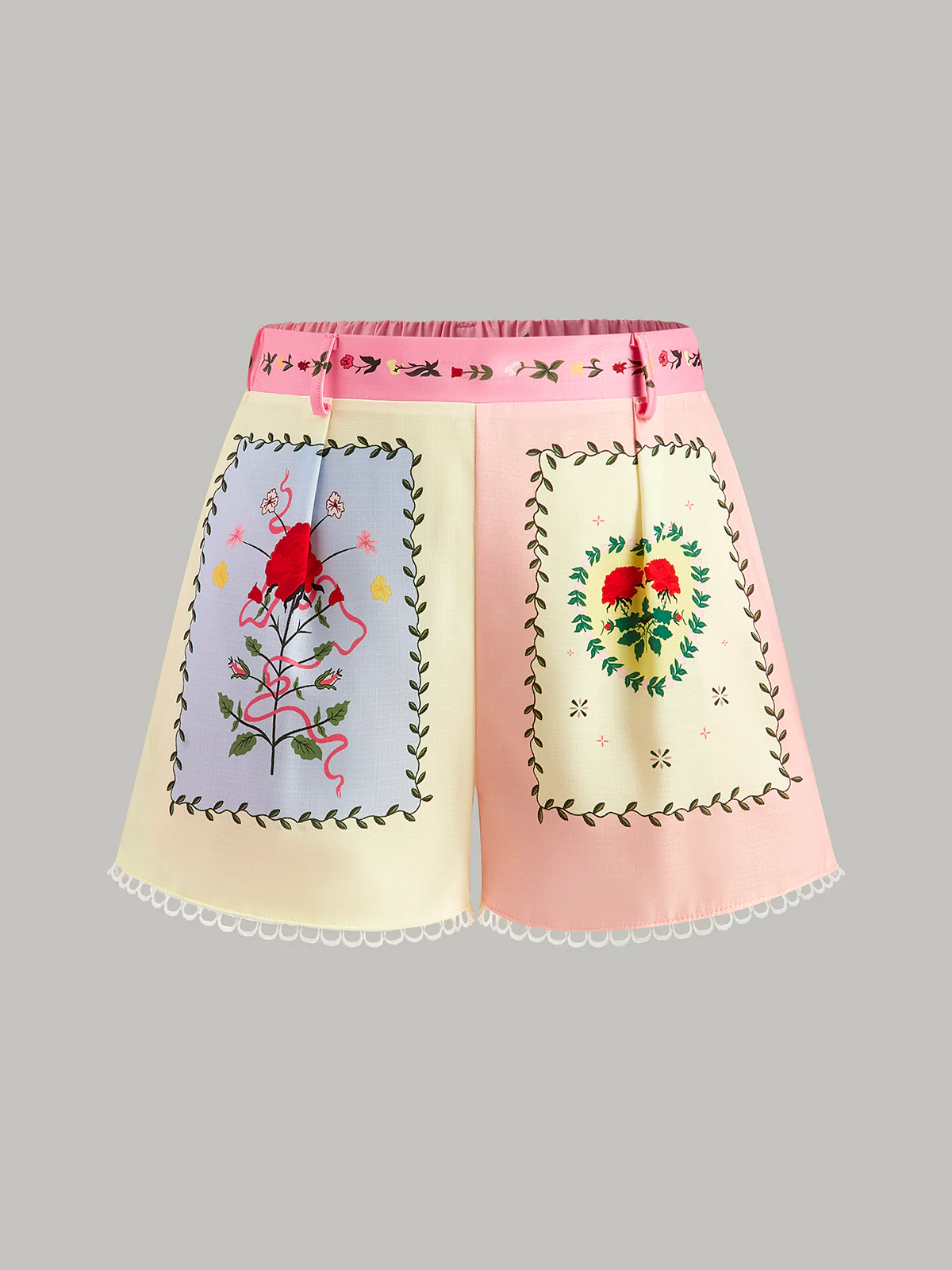 Belted Floral Print Shorts Set - Image 3
