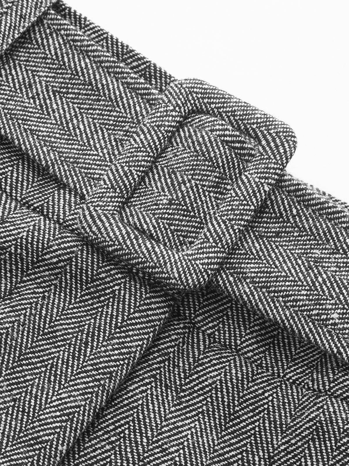 Belted Herringbone Wide-Leg Pants - Image 4