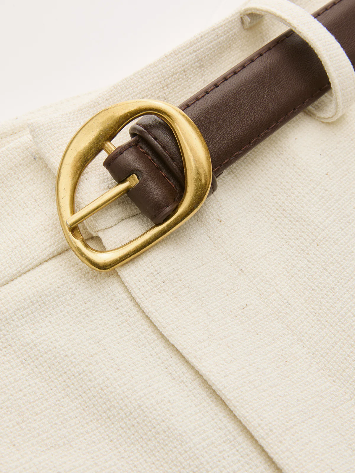 Belted Linen-Blend Wide-Leg Pants - Image 4