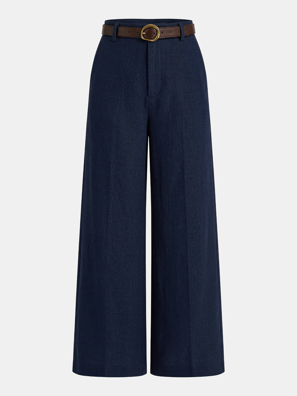 Belted Linen-Blend Wide-Leg Pants - Image 8