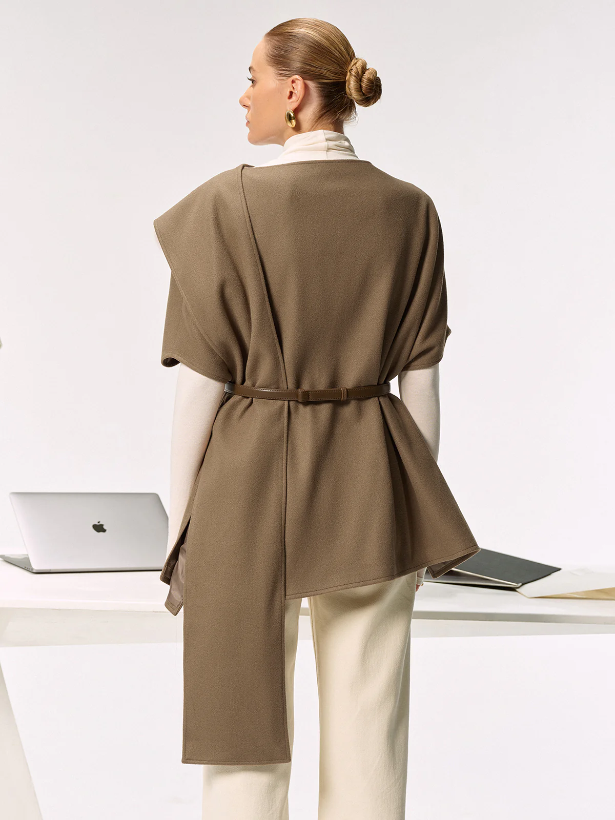 Belted Long Cloak Top - Image 7
