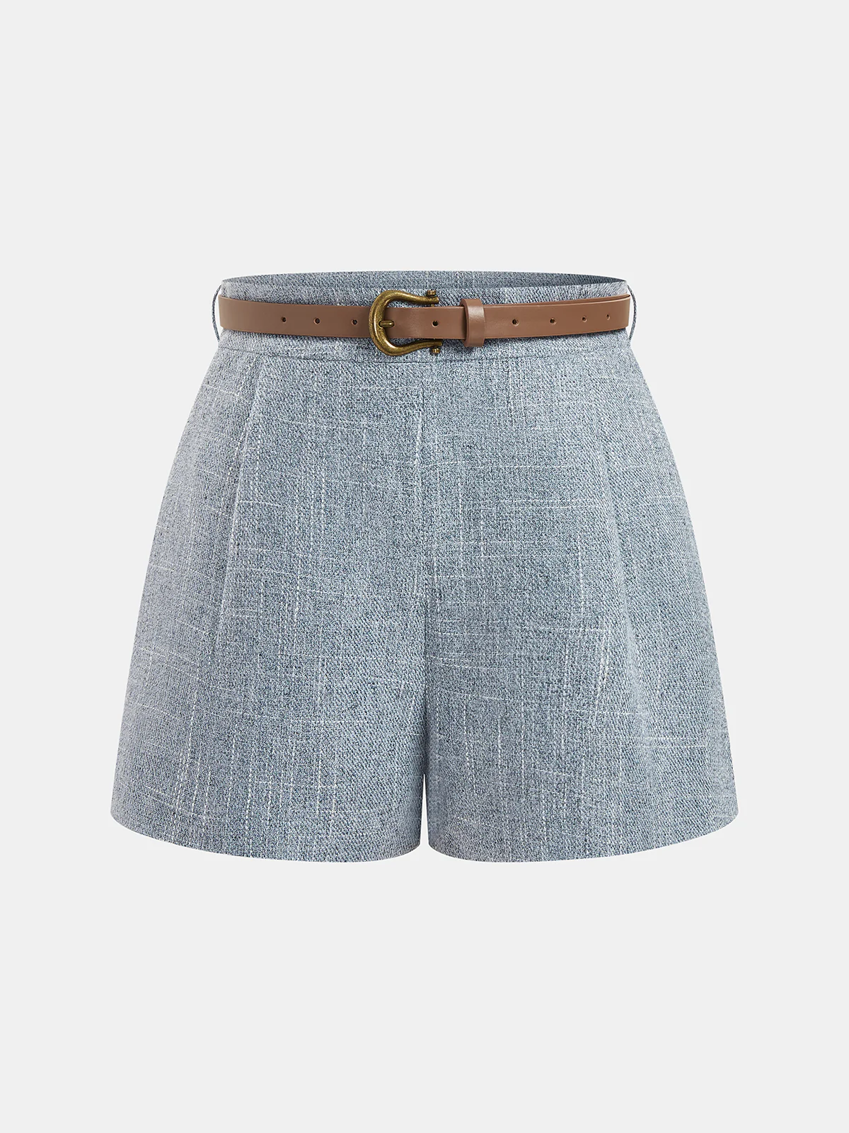 Belted Mid-Waist Casual Shorts