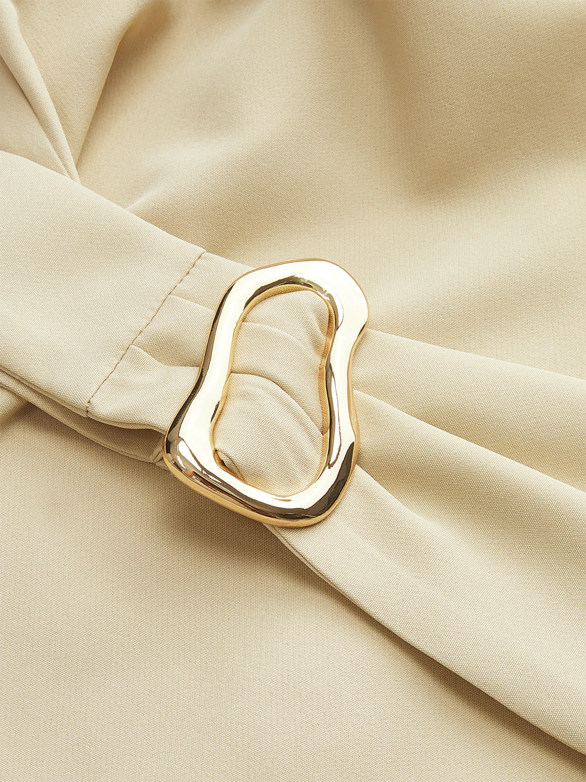Belted Mock Neck Short-Sleeve Blouse - Image 5