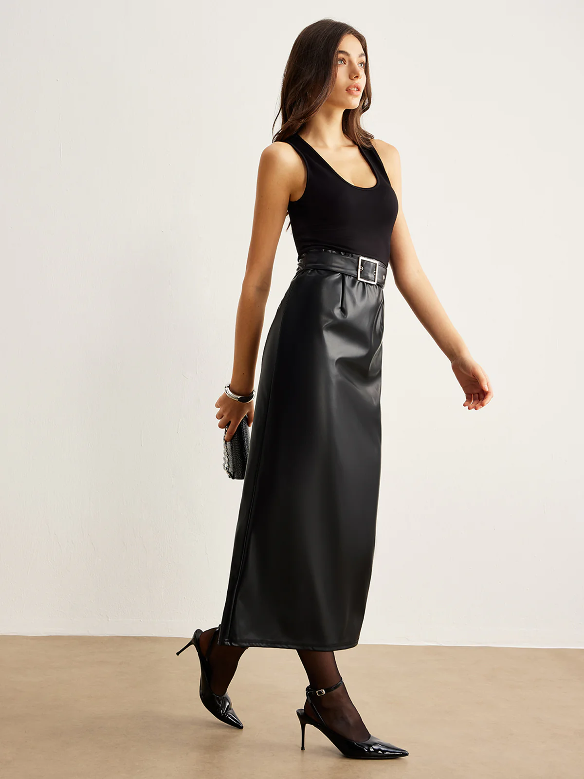 Belted Panel Tank Dress - Image 4