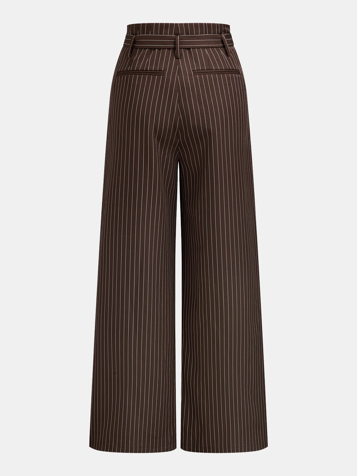 Belted Pinstripe Wide-Leg Pants - Image 2