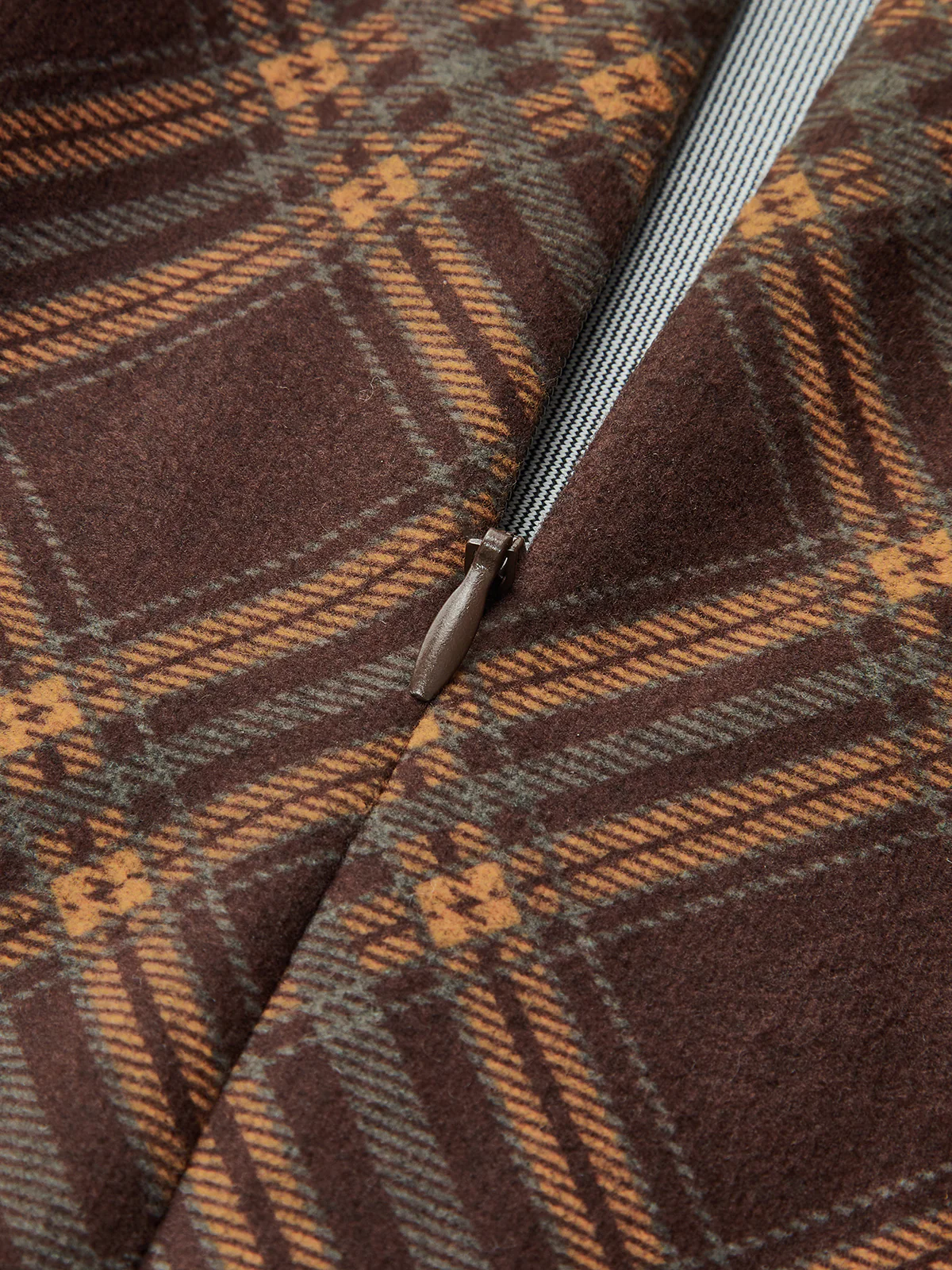 Belted Plaid A-Line Skirt - Image 5