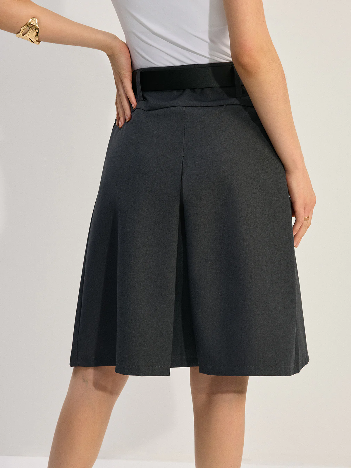 Belted Pleated Skirt - Image 5