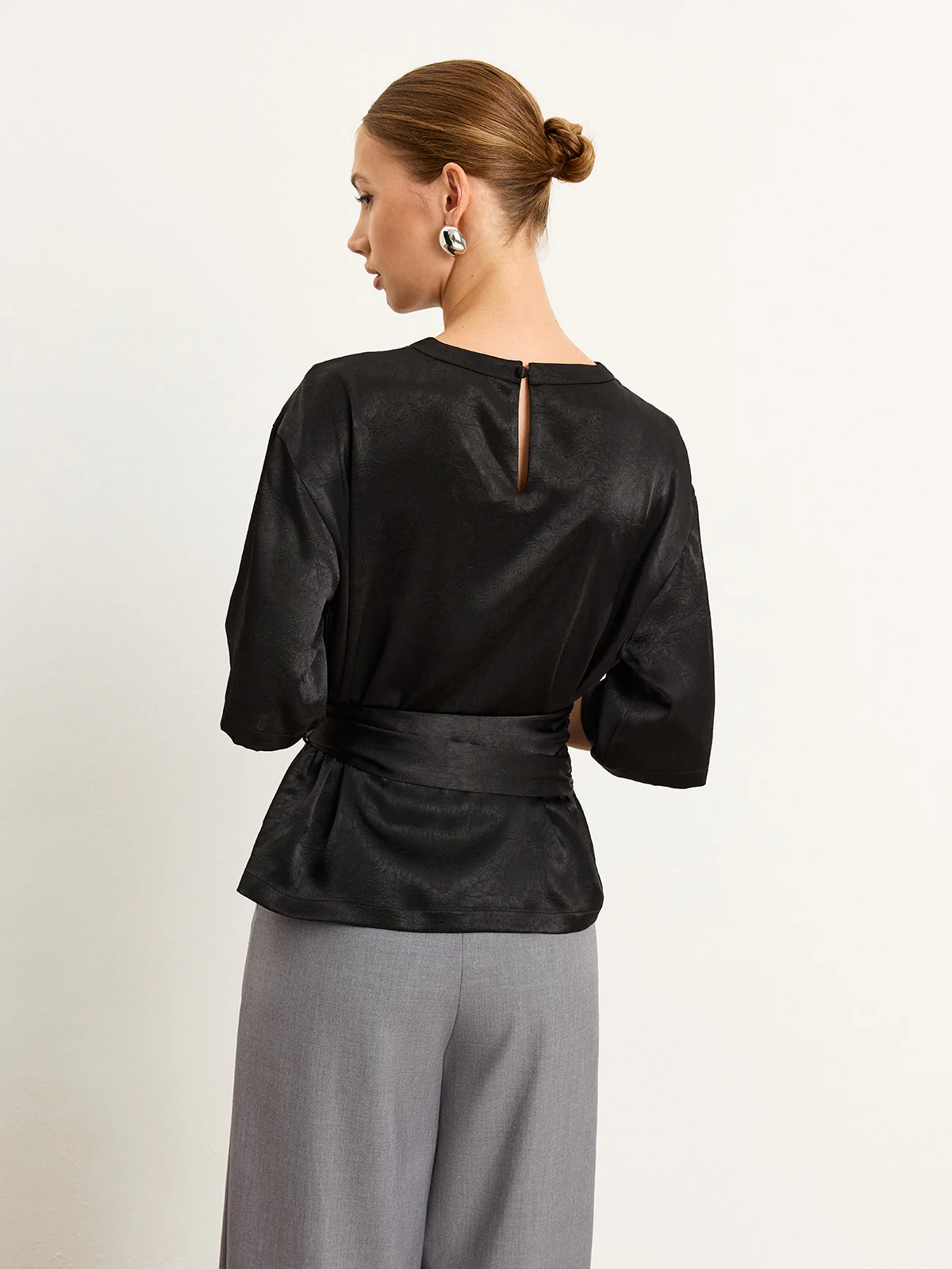 Belted Satin T-Shirt - Image 5