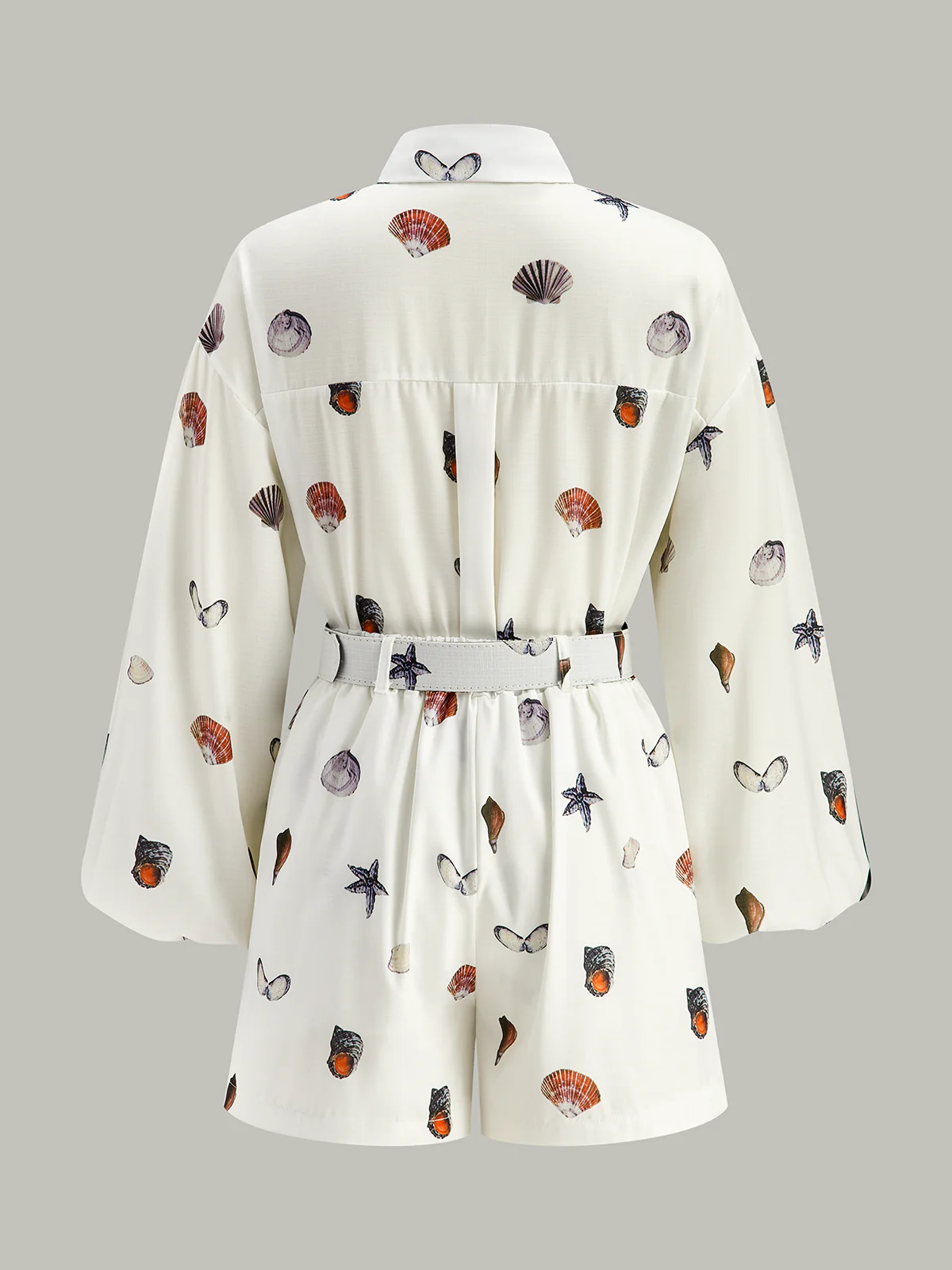 Belted Seashell Print Shorts Set - Image 2