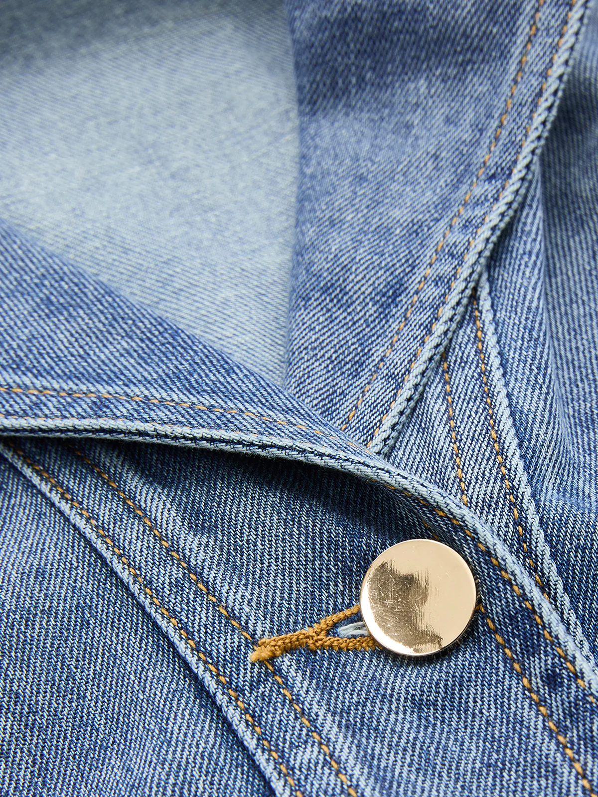Belted Sleeveless Lapel Denim Shirt Dress - Image 3