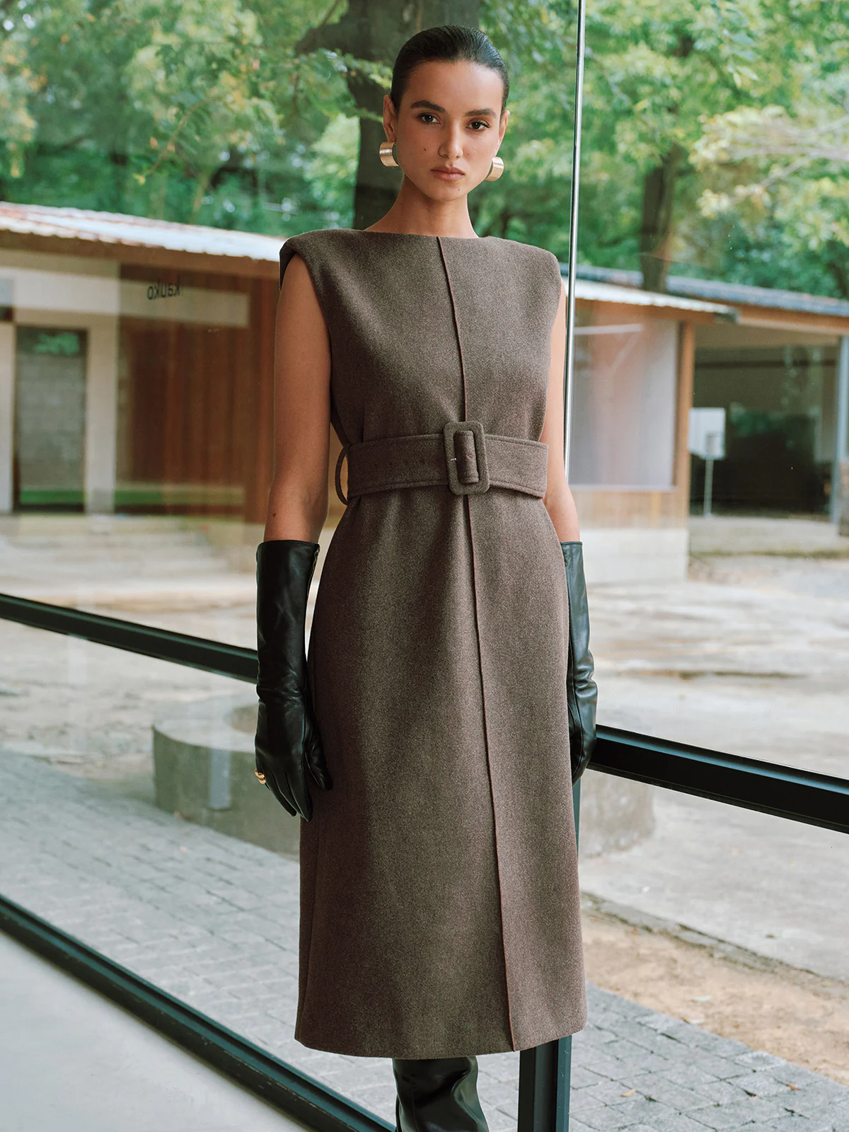 Belted Sleeveless Midi Dress - Image 3