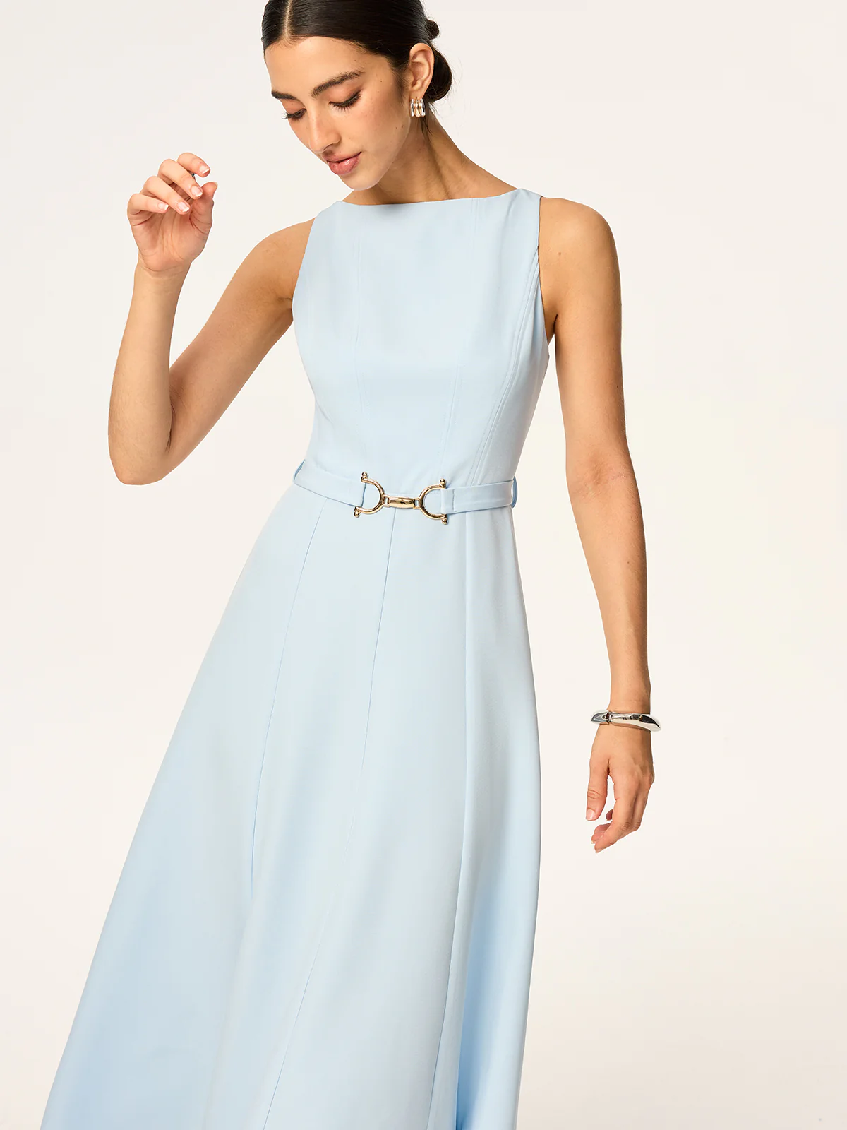 Belted Sleeveless Midi Dress - Image 6