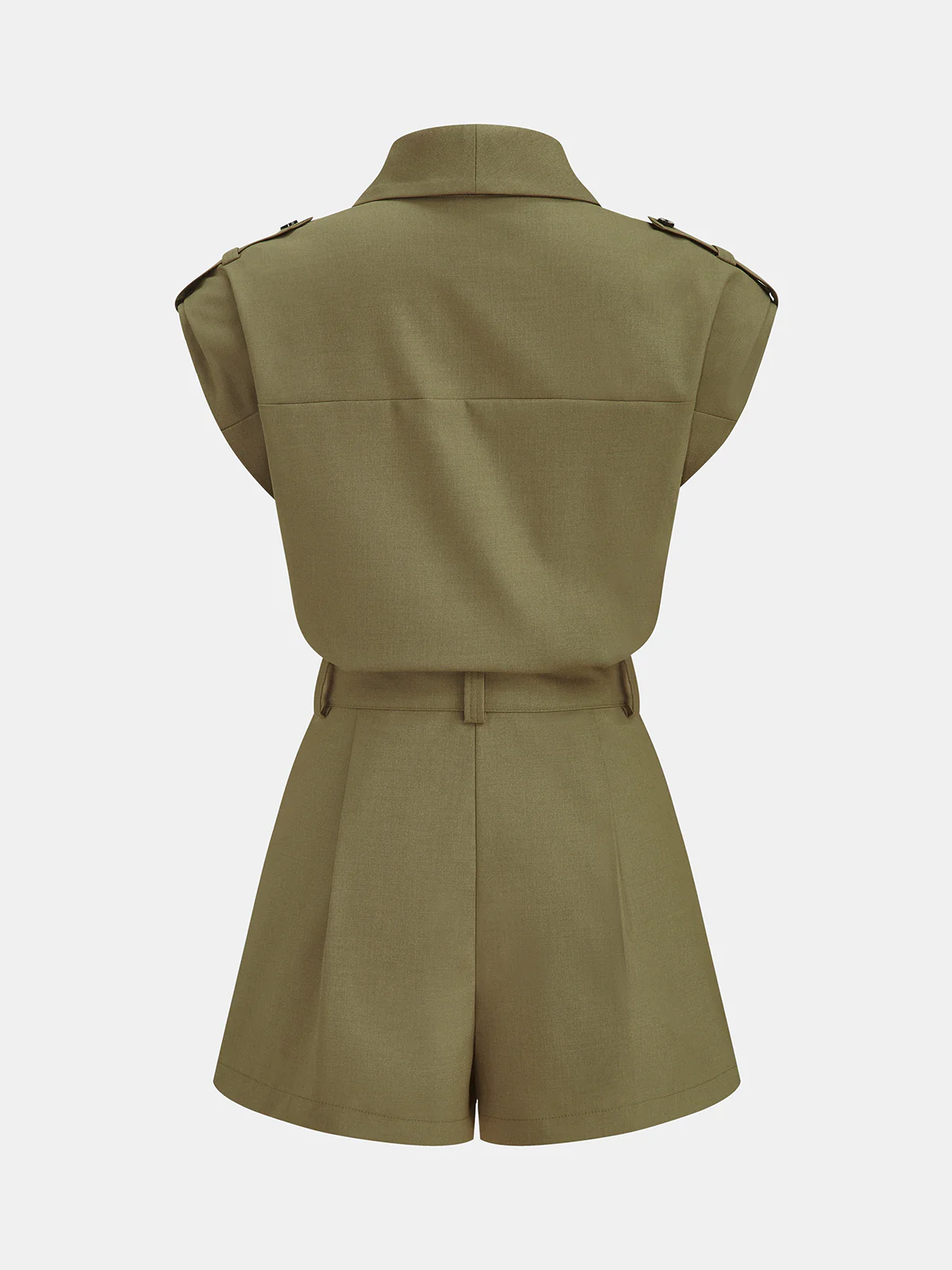 Belted Sleeveless Short Jumpsuit - Image 3